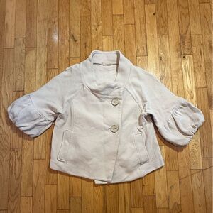 Stylish Cream Jacket with Puff Sleeves #677